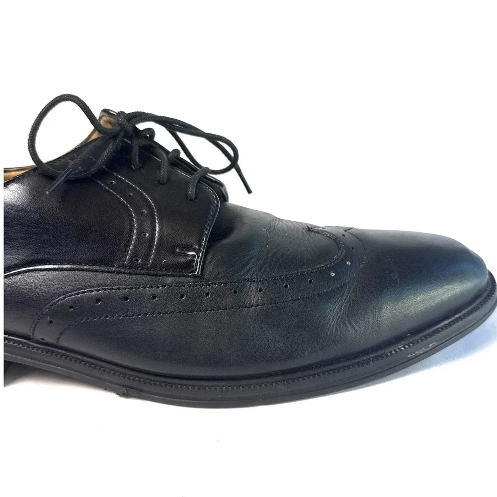 Nunn Bush Mens 12 M Black Leather Wingtip Oxford Dress Shoes Comfort‎ Gel